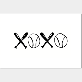 XOXO, Crossed Baseball Bats And Baseballs Posters and Art